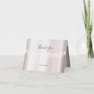 Agradecimiento Elegante Tarjeta Floral de encaje blanco