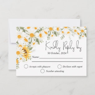 Agradecimiento Elegante tarjeta RSVP de la boda del marchito del 