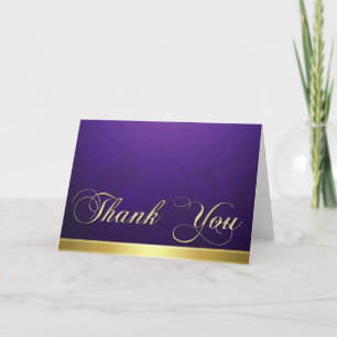Agradecimiento Elegante textura púrpura oro moderno Tarjeta de ag