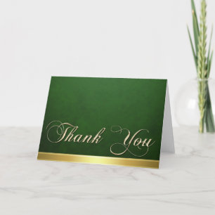 Agradecimiento Elegante Textura Verde Oro moderno Tarjeta de agra