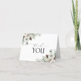 Agradecimiento Elegante Vegetación De Invierno Gracias Tarjeta De