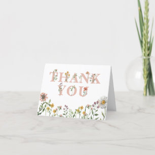 Agradecimiento Elegante Wildflower Blank Tarjeta de agradecimient