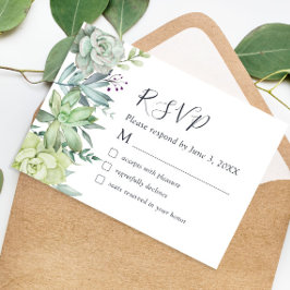 Agradecimiento Elegante y exitosa tarjeta RSVP Wedding de Verdor