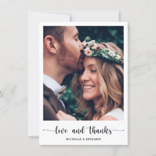 Agradecimiento Elegante y moderna tarjeta de fotos de amor y agra