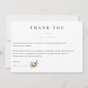 Agradecimiento Elegantes Navidades Floral Winter Tarjeta de agrad