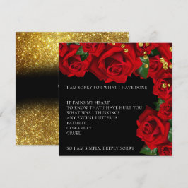 Agradecimiento Elegantes Rosas turcos rojos Siento la tarjeta de 