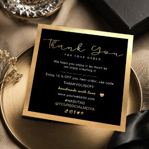 Agradecimiento Empresarial Elegante Negro y Dorado