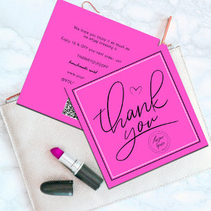 Agradecimiento Empresarial Elegante Rosa y Negro