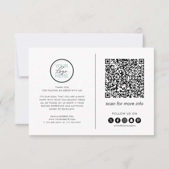 Agradecimiento Empresarial – Logo, Código QR y Red (Anverso)