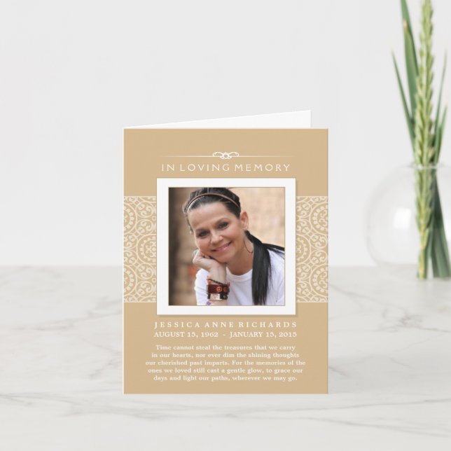 Agradecimiento En la memoria de amor Foto Elegante Tarjeta de agr (Anverso)