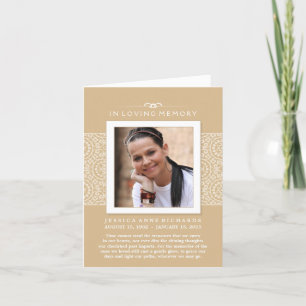 Agradecimiento En la memoria de amor Foto Elegante Tarjeta de agr