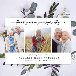 Agradecimiento En Memoria Amorosa Tres Fotos Tarjeta de Condolenc