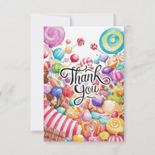 Agradecimiento Encantador Cute Candyland tarjeta de agradecimient