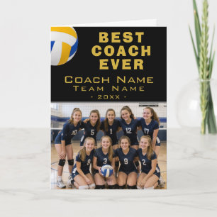 Agradecimiento Entrenador de Voleibol Mejor Papá Foto Tarjeta de