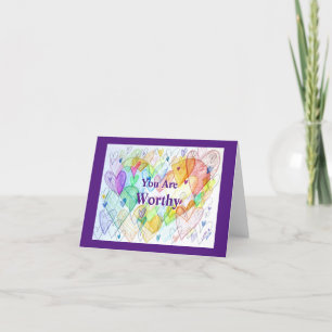 Agradecimiento Eres digno de la tarjeta de felicitación de arte R