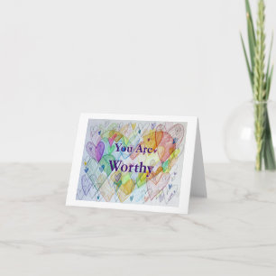 Agradecimiento Eres digno de la tarjeta de felicitación de arte R