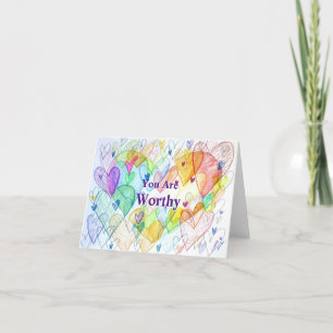 Agradecimiento Eres digno de la tarjeta de felicitación de arte R