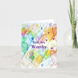 Agradecimiento Eres digno de la tarjeta de felicitación de arte R