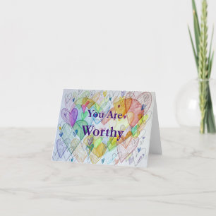 Agradecimiento Eres digno de la tarjeta de felicitación de arte R