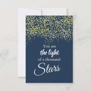 Agradecimiento "Eres la luz de mil estrellas" tarjeta plana