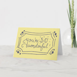Agradecimiento Eres una maravillosa tarjeta de felicitación moder