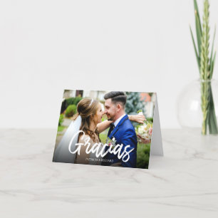 Agradecimiento escritura elegante boda foto de agr