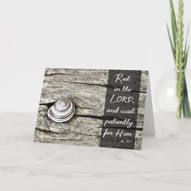 Agradecimiento "Espera pacientemente por él" - Tarjeta de escritu (Anverso)