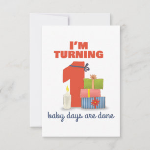 Agradecimiento Estoy dando vuelta a 1 tarjeta de cumpleaños