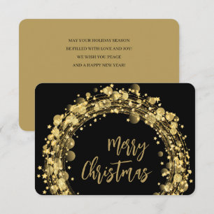 Agradecimiento Estrellas sobre la tarjeta de saludo de los Navida