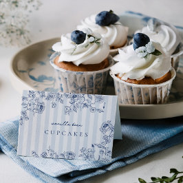 Agradecimiento Etiqueta De Comida Algo Azul Tarjeta Plegable en f