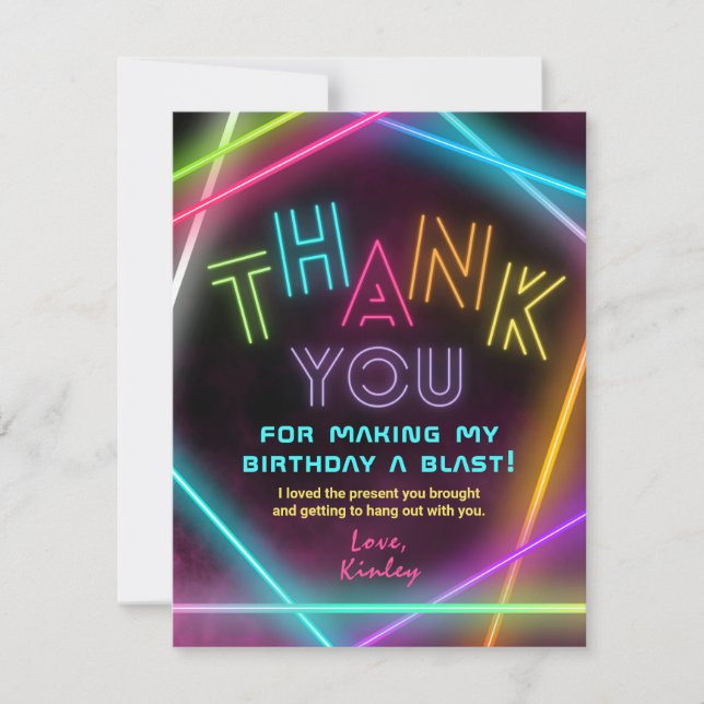 Agradecimiento Etiqueta láser Gracias tarjeta | Fiesta de etiquet (Anverso)