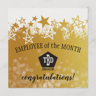 Agradecimiento Falso empleado del oro de la tarjeta del premio