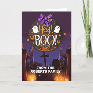 Agradecimiento Familia de saludos de Halloween...hey tarjeta de b