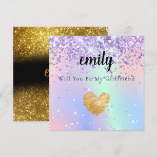 Agradecimiento Fancy Holographic Serás Mi Tarjeta De Novia