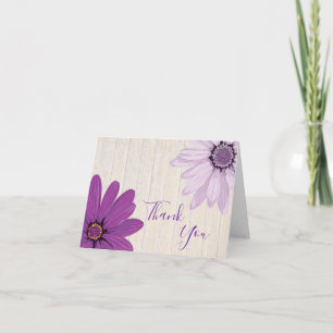 Agradecimiento Farmhouse Purple Daisies Tarjeta de agradecimien