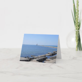 Agradecimiento Faro de North Pierhead, Ludington, MI Tarjeta