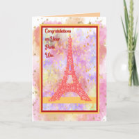 Felicidades por su victoria en la tarjeta de París