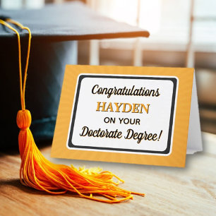 Agradecimiento ¡Felicidades! Tarjeta de graduación de doctorado