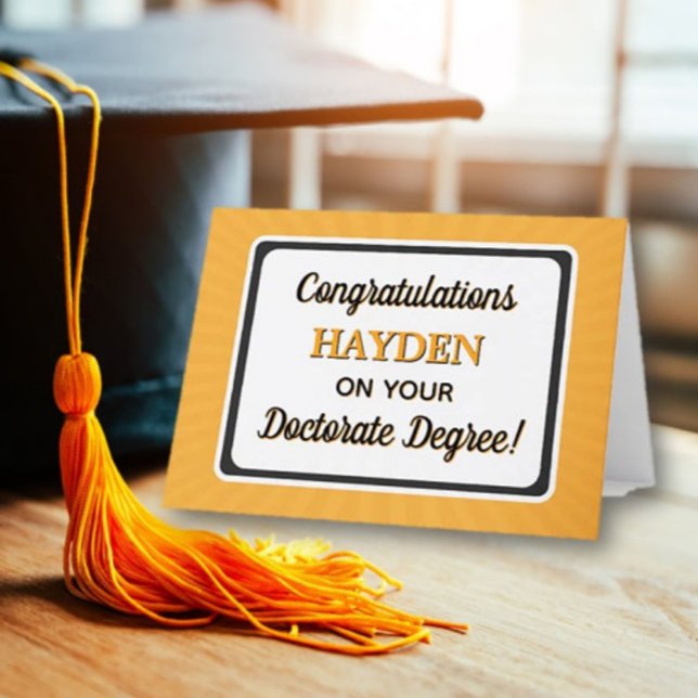 Agradecimiento ¡Felicidades! Tarjeta de graduación de doctorado (Subido por el creador)