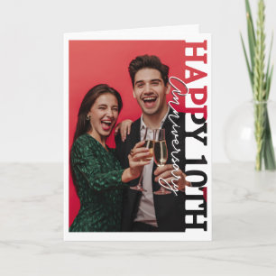 Agradecimiento Feliz 10º aniversario de bodas de plata tarjeta de