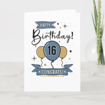 Feliz 16ª tarjeta de cumpleaños