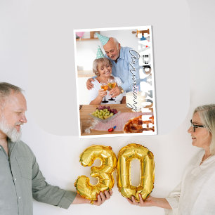 Agradecimiento Feliz 30º Aniversario de bodas de perla Tarjeta de