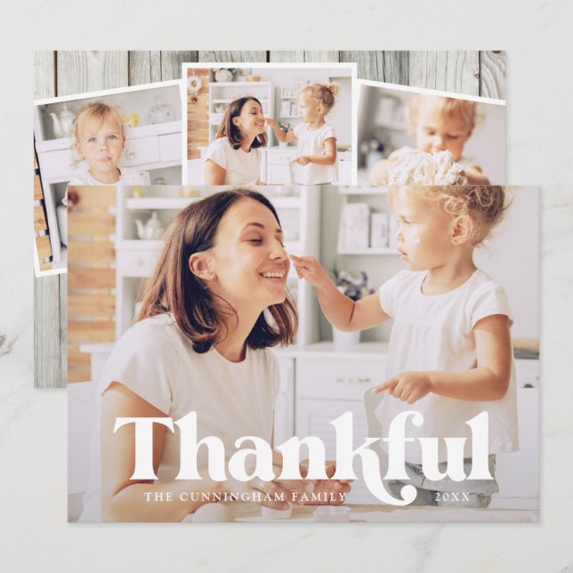 Agradecimiento Feliz Acción de Gracias, Rústica de (Anverso / Reverso)