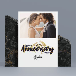 Agradecimiento Feliz Aniversario con Tarjeta de Foto