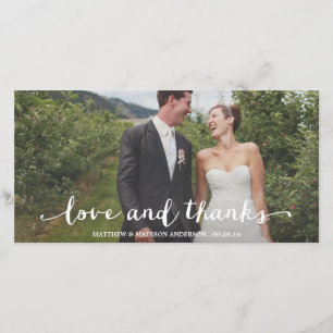 Agradecimiento Feliz Casado   Tarjeta fotográfica de agradecimien