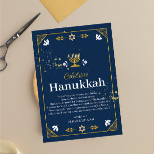 Agradecimiento ¡Feliz celebración de Hanukkah!" Tarjeta de agrade