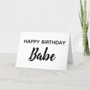 Agradecimiento Feliz cumpleaños, Babe te quiere tarjeta blanca de