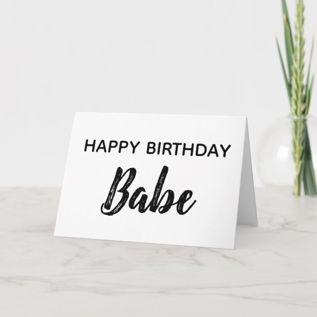 Agradecimiento Feliz cumpleaños, Babe te quiere tarjeta blanca de (Anverso)