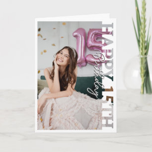 Agradecimiento Feliz cumpleaños de Quinceañera tarjeta de fotos u