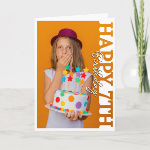 Agradecimiento Feliz cumpleaños número 7 Tarjeta de collage de fo